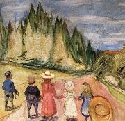Edvard Munch Eventyrskogen,omkring oil painting on canvas
